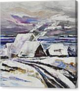 Winter At Little Jasmund Bay On The Island Ruegen Canvas Print