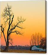 Winter Season Country Sunset Canvas Print