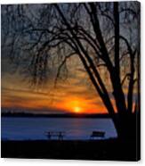 Winter Sunset - Square Canvas Print