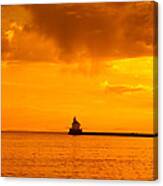 Wisconsin Point Lighthouse Sunrise 1 A Canvas Print