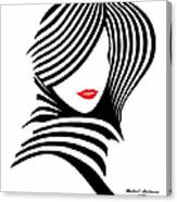Woman Chic In Black And White Canvas Print