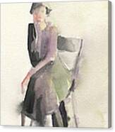 Woman In A Cloche Hat Watercolor Fashion Illustration Art Print Canvas Print