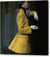 Woman Wearing A Yellow Coat Canvas Print