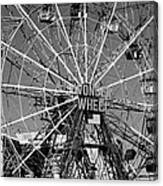 Wonder Wheel Of Coney Island In Black And White Canvas Print
