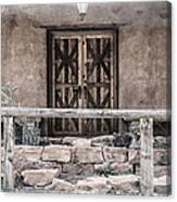 Wooden Door And Hitching Rail Canvas Print