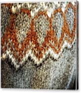 Woolen Jersey Detail Grey And Orange Canvas Print