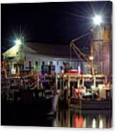 Working The Docks Late Sunday Night In Canvas Print