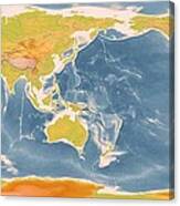 World Geographic Map Enhanced Canvas Print