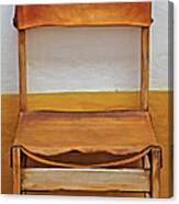 Worn Leather Outdoor Cafe Chair Canvas Print