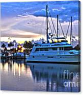 Yacht At Marina In Cape Coral Canvas Print