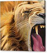 Yawning Lion Canvas Print