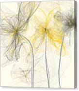 Yellow And Gray Flowers Impressionist Canvas Print