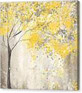 Yellow And Gray Tree Canvas Print