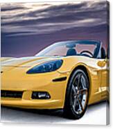 Yellow Corvette Convertible Canvas Print