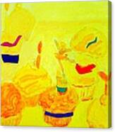 Yellow Cupcakes Canvas Print