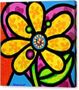 Yellow Pinwheel Daisy Canvas Print
