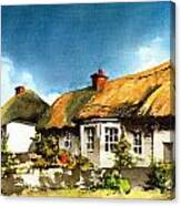 Yellow Thatch In Adare  Limerick Canvas Print