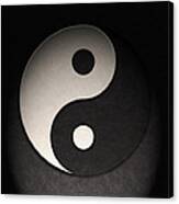 Yin Yang Symbol Leather Texture Canvas Print