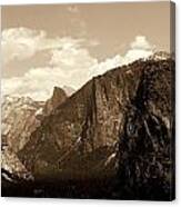 Yosemite Tunnel View Sepia Canvas Print