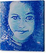 Young Girl In Blue Canvas Print
