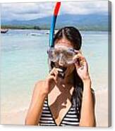 Young Indonesian Woman On A Beach Canvas Print