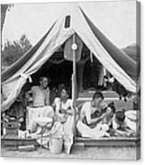 Young Men On A Camp Out Canvas Print