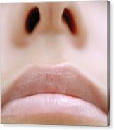 Young Woman, Close-up Of Mouth And Nose Canvas Print