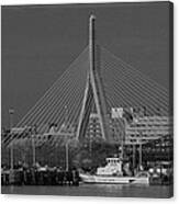 Zakim Bridge In Bw Canvas Print