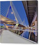 Zakim Bridge Twilight In Boston Canvas Print