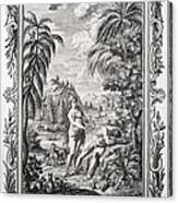1731 Scheuchzer Creation Adam & Eve Canvas Print