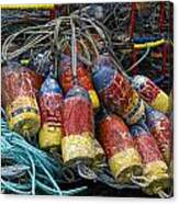 Buoys And Crabpots On The Oregon Coast Canvas Print