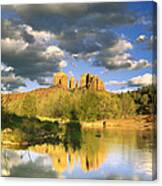 Cathedral Rock Reflected In Oak Creek #1 Canvas Print