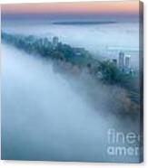 Early Autumn Morning Fog On The Richelieu River Valley Quebec Ca #1 Canvas Print