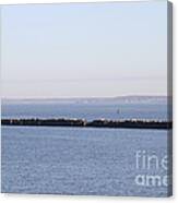 Jetty In Long Island Sound #1 Canvas Print