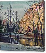 Merced River In Winter Canvas Print