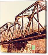 Old Railroad Bridge At Union City Limits Near Historic Niles District In California . 7d10736 #1 Canvas Print
