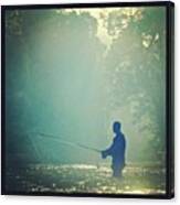 #river #fishing Somewhere In #1 Canvas Print