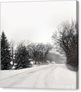 Rural Road In Winter #1 Canvas Print