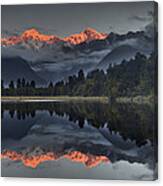 Sunset Reflection Of Lake Matheson #1 Canvas Print