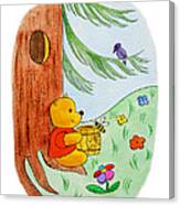 Winnie The Pooh And His Lunch #2 Canvas Print