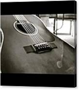 12 String Guitar In Bw Canvas Print