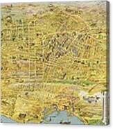 1932 Aerial Map Of Greater Los Angeles Canvas Print