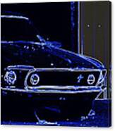 1969 Mustang In Neon Canvas Print