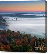 Early Autumn Morning Fog On The Richelieu River Valley Quebec Ca #2 Canvas Print