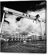 Giant Harland And Wolff Crane Goliath At Shipyard Titanic Quarter Queens Island Belfast #2 Canvas Print