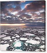 Ice Floes At Sunset Near Mertz Glacier #2 Canvas Print