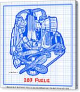 283 Corvette Fuelie Blueprint Canvas Print