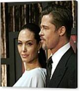 Angelina Jolie, Brad Pitt At Arrivals #3 Canvas Print