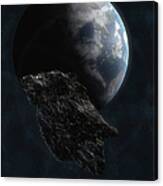 Asteroid In Front Of The Earth #5 Canvas Print