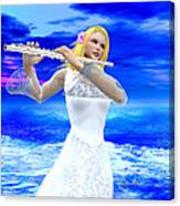A Girl Playing Flute Canvas Print